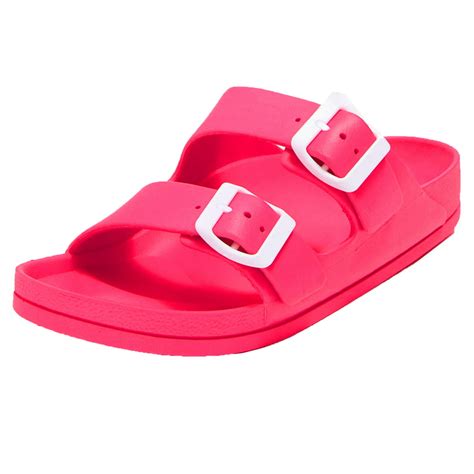 Slide flat sandals in rubber 